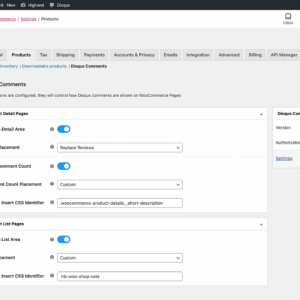 discus for wooCommerce admin pdp and plp and thread