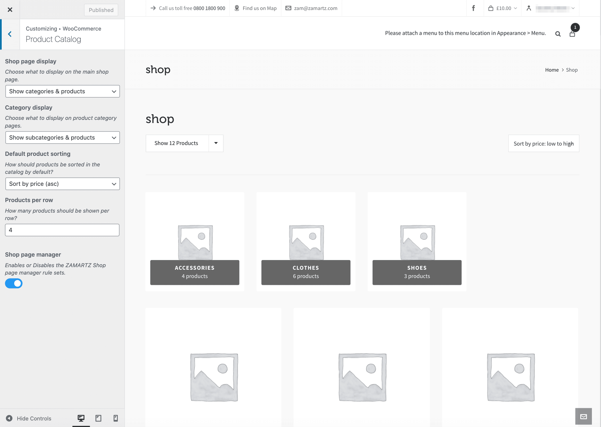 Advanced shop page manager visual customizer activation