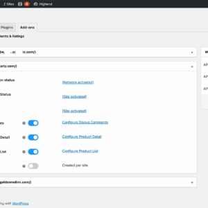 discus for wooCommerce network settings