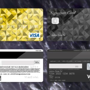 Bank Card Template Plus Dark Marbel