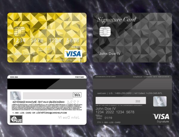 Bank Card Template Plus Dark Marbel