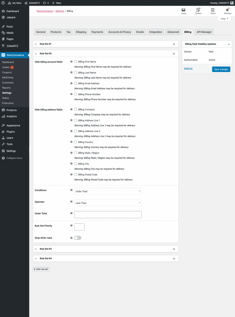 11 Paid WooCommerce Billing Rule Sets