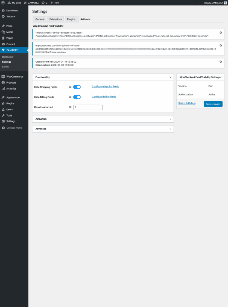 7 Paid Site Settings AddOn-Debug-