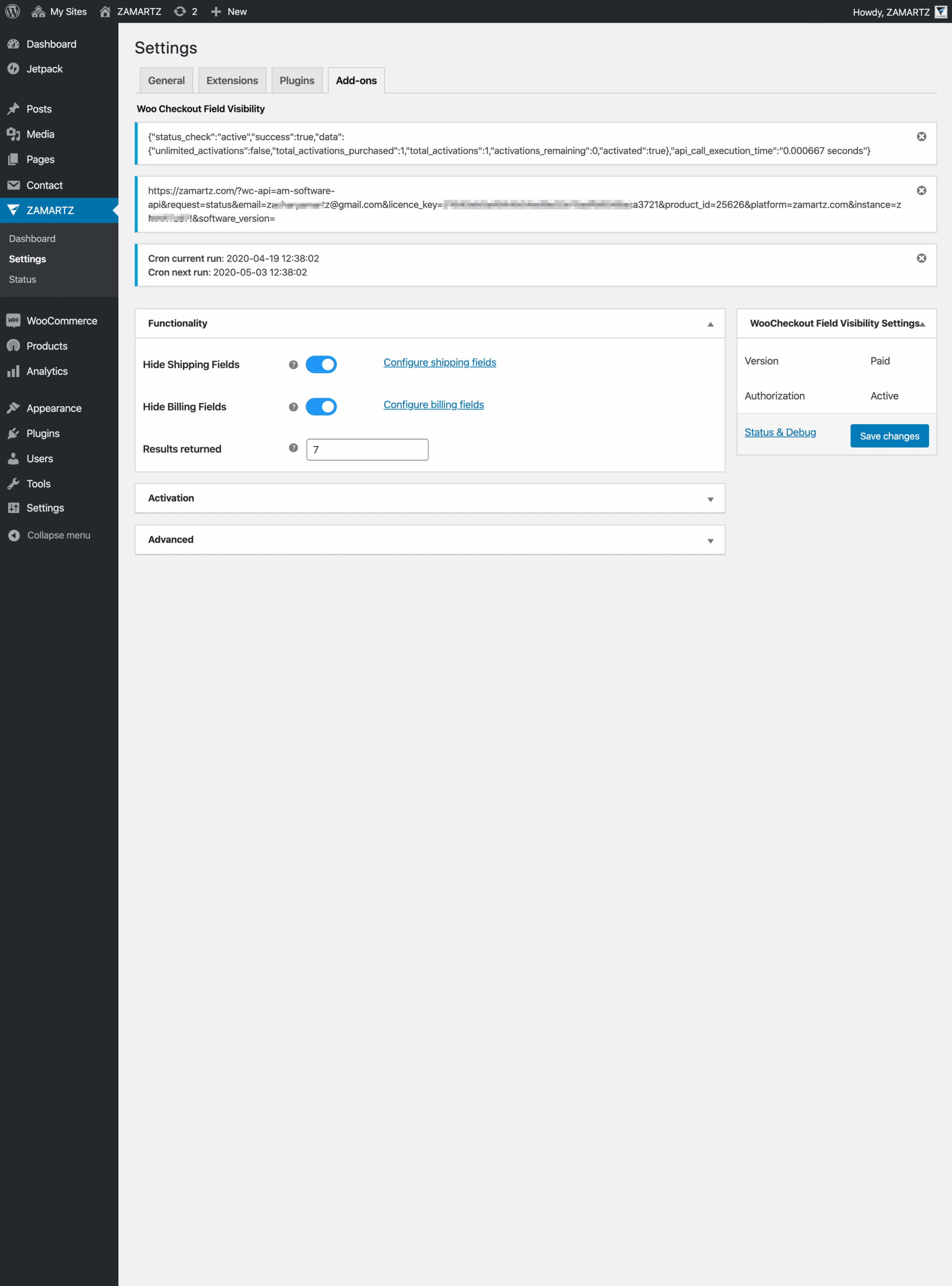7 Paid Site Settings AddOn-Debug-