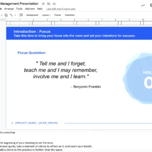 zamartz project management-presentation deck project creating focus slide