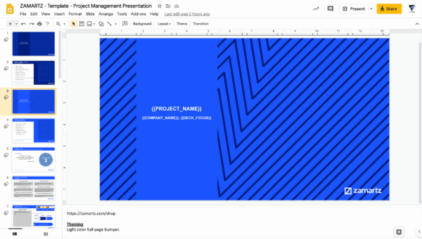 zamartz project management-presentation deck intro slide