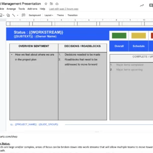 zamartz project management-presentation deck project workstream slide