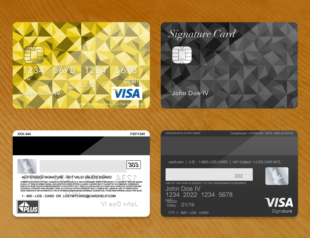 visa card sample card credit Visa example