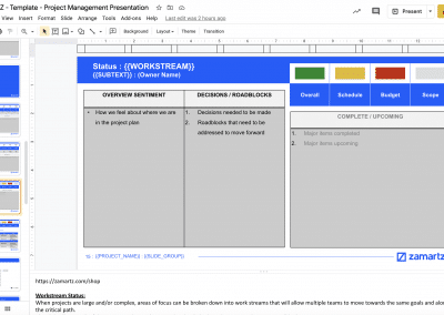 project management presentation deck